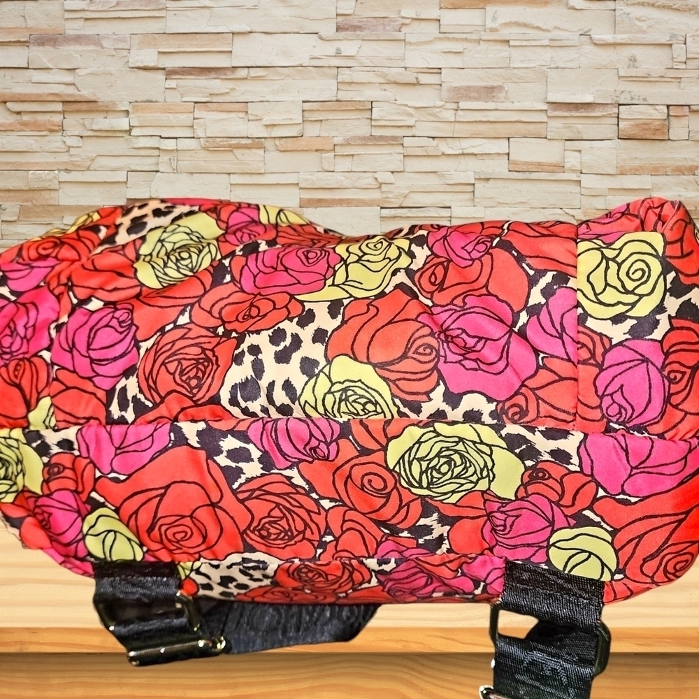 Betsy Johnson Backpack/Purse Leopard with Roses - Picture 8 of 11
